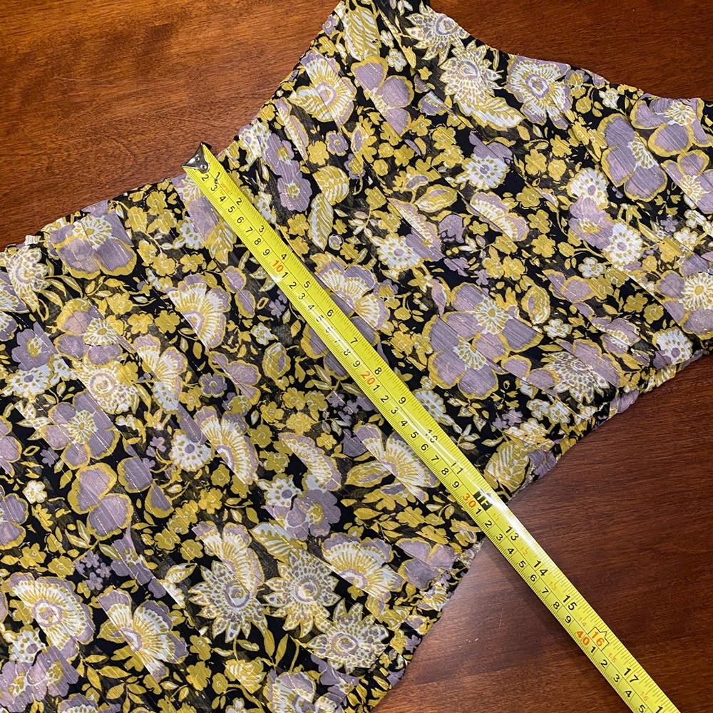 NWT Zara Floral Gold One Shoulder Mini Dress - Picture 5 of 10